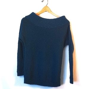 Express Sweater teal boatneck 3/4 sleeve XS
